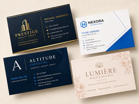Business card template showcase