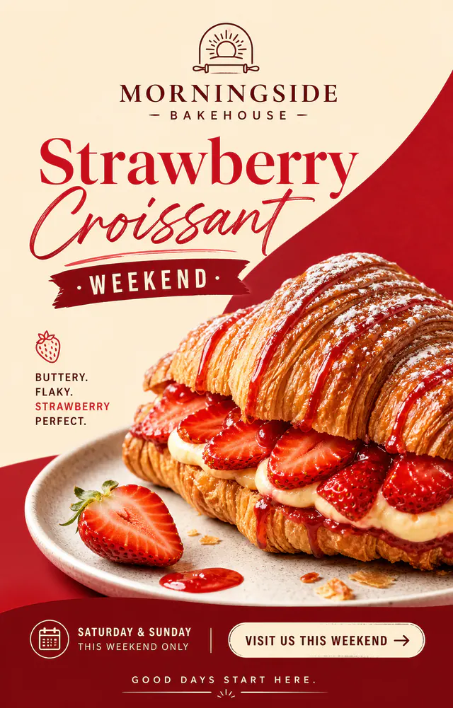 Morningside Bakehouse strawberry croissant social post